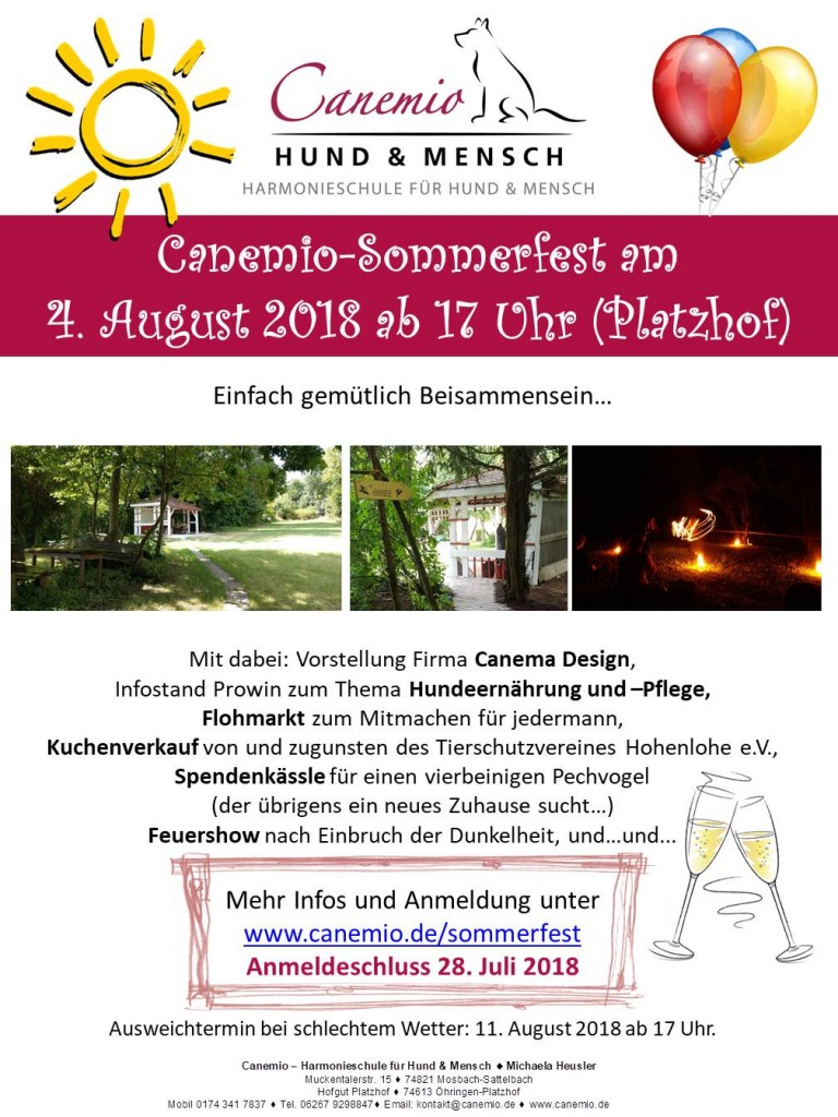 Plakat Canemio Sommerfest 2018